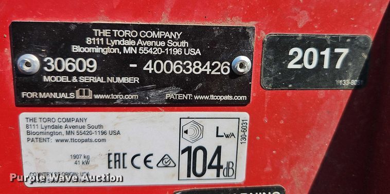 image for item EO4619 2017 Toro Groundsmaster 4000 lawn mower