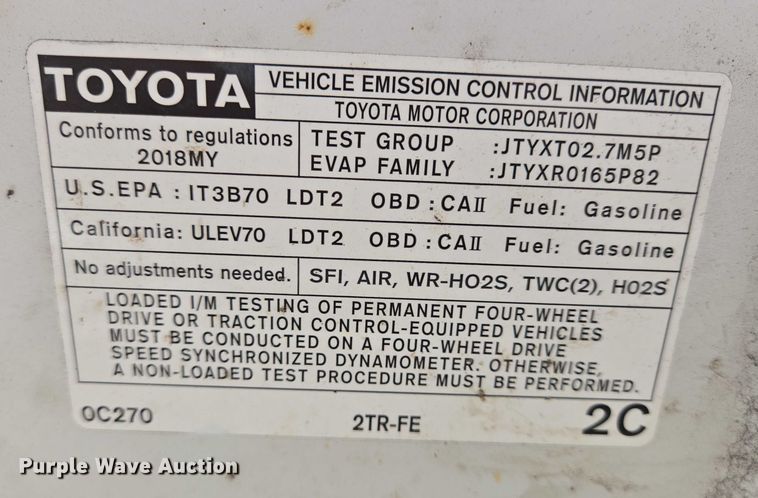 image for item EQ4097 2018 Toyota Tacoma Access Cab pickup truck