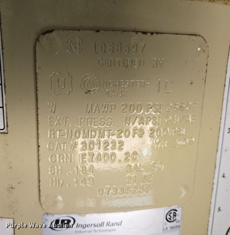 image for item EQ4098 Ingersoll Rand air compressor