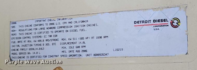 image for item EQ4105 2006 Kohler 300REOZDD generator