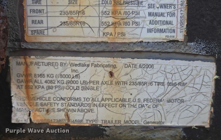 image for item EQ4105 2006 Kohler 300REOZDD generator