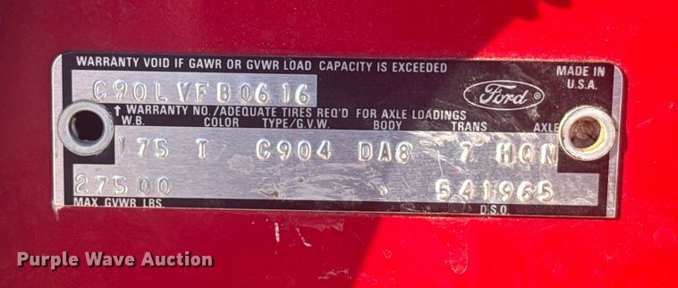 image for item ER2253 1979 Ford F900 pumper fire truck