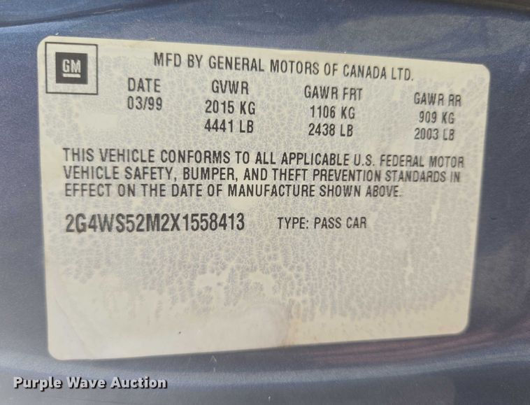 image for item ER5458 1999 Buick Century Custom  