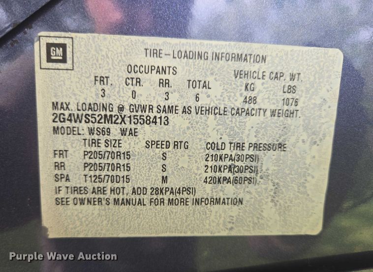 image for item ER5458 1999 Buick Century Custom  