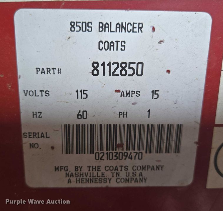 image for item ER5466 Coats 850 Solid State wheel balancer