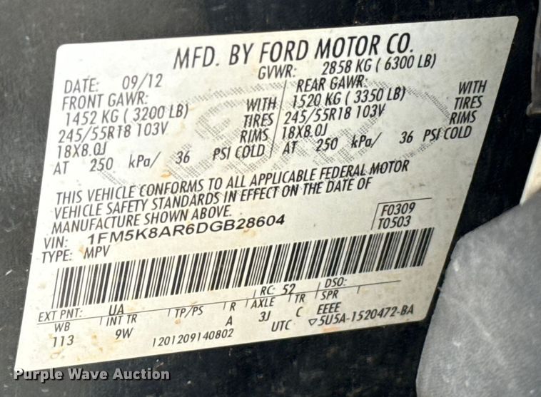 image for item EU2004 2013 Ford Explorer Police Interceptor SUV