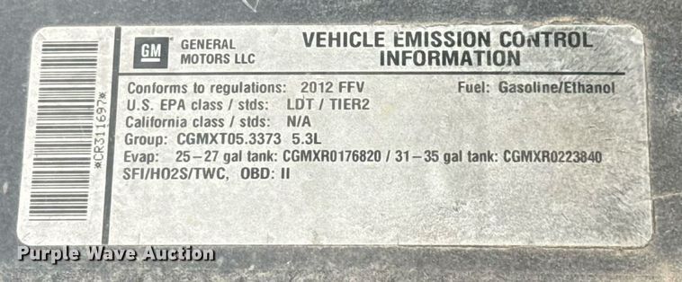 image for item EU2007 2012 Chevrolet Tahoe Police  SUV