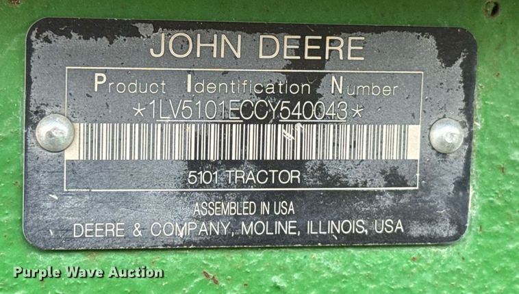 image for item EU2034 2013 John Deere 5101E MFWD tractor