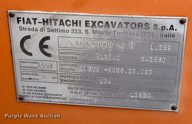 image for item EU2037 1997 Fiat-Hitachi FR130.2 wheel loader