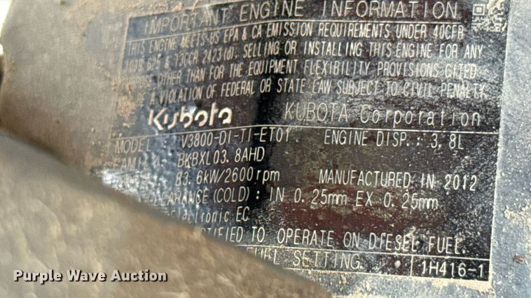 image for item EU2038 2012 Kubota M108S MFWD tractor