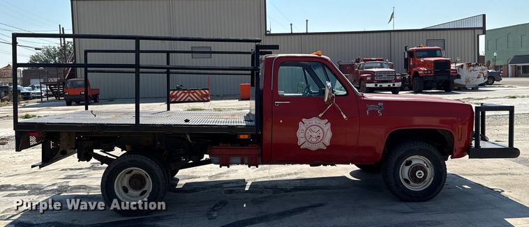 image for item EU2042 1980 Chevrolet C30 flatbed pickup truck