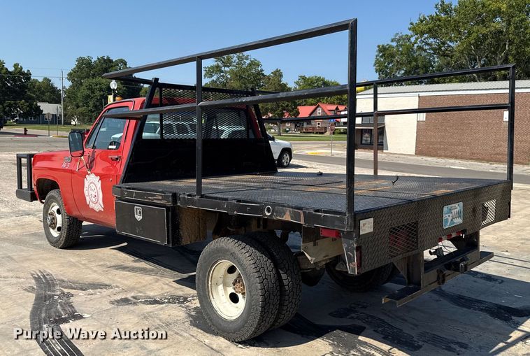 image for item EU2042 1980 Chevrolet C30 flatbed pickup truck