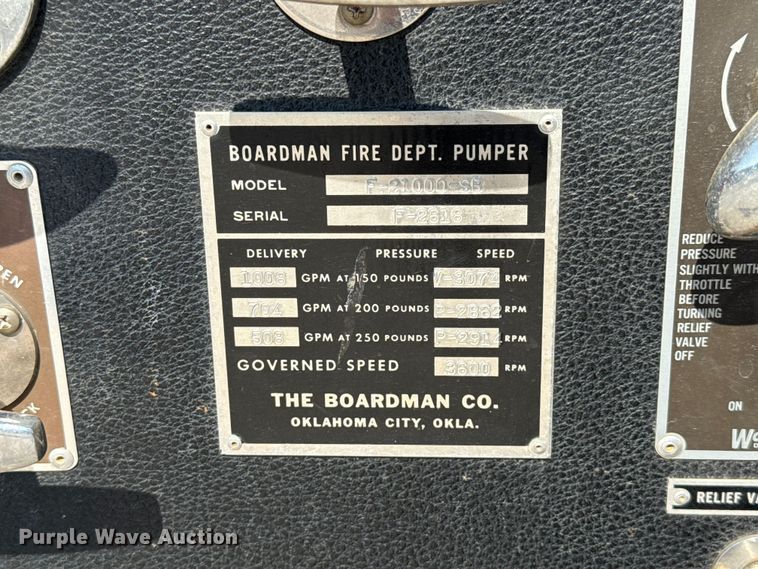 image for item EU2053 1985 Ford F827 pumper fire truck