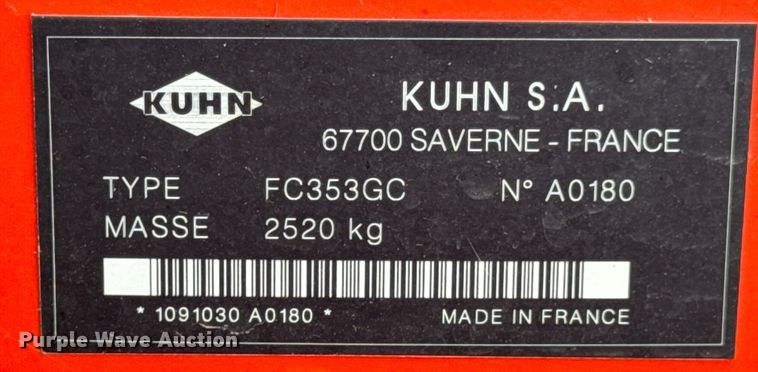 image for item DU9325 Kuhn FC353GC swather / windrower