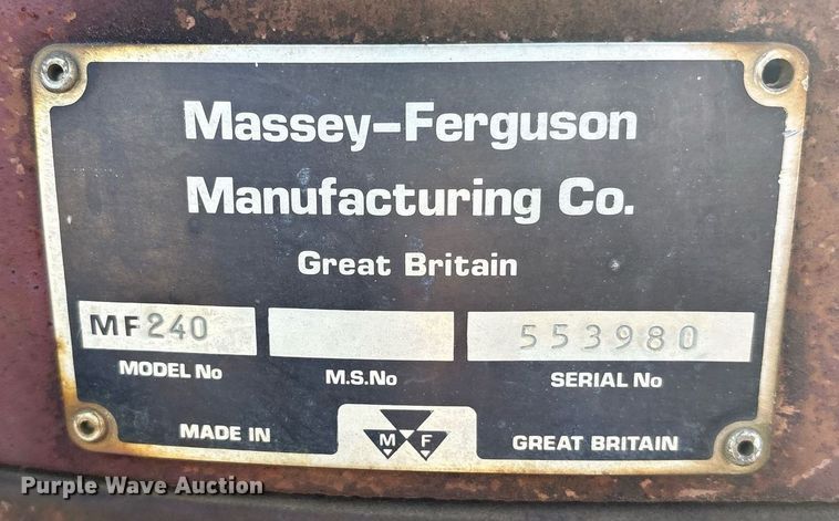 image for item DY0875 1984 Massey Ferguson 240 tractor