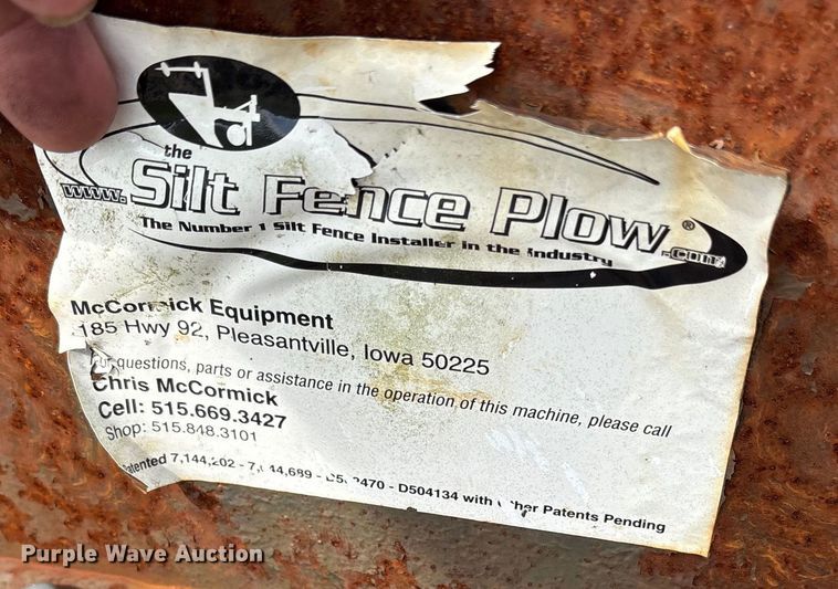 image for item DY0883 Silt Fence Plow RTSFP-36 silt fence plow