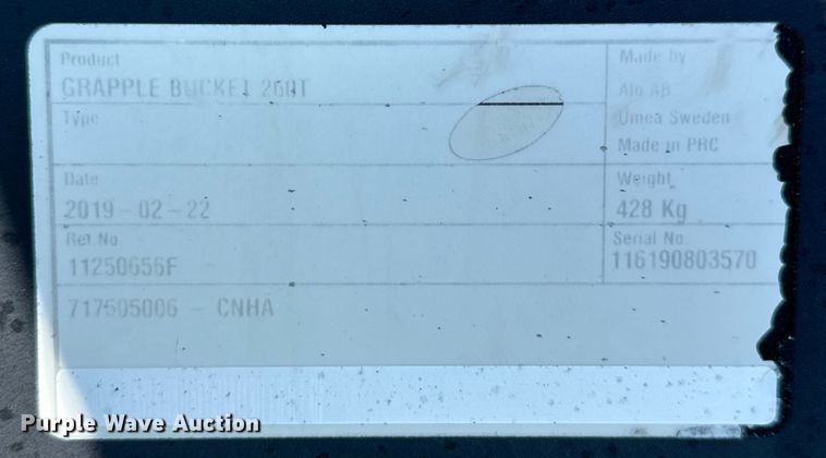 image for item DZ8867 2019 ALO Quicke Q6M loader