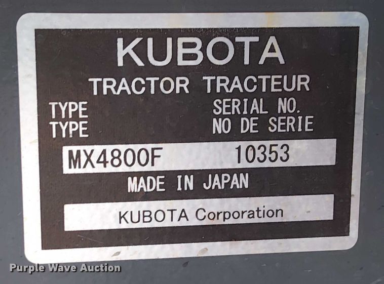 image for item EM8031 2019 Kubota MX4800 tractor