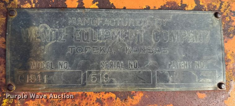 image for item ER2218 Wentz Equipment Company C1941  skid steer V-plow  