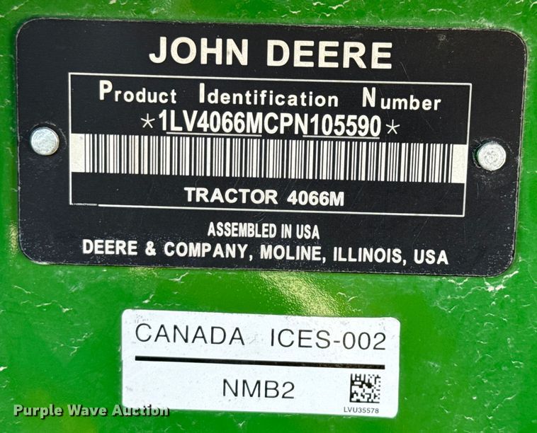 image for item YA0852 2023 John Deere 4066M MFWD tractor