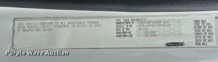 image for item DJ9696 2007 Freightliner M2 semi truck