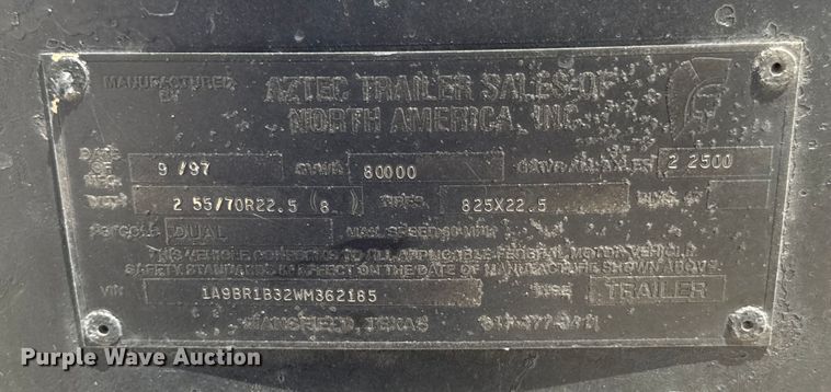 image for item DO7663 1998 Aztec Trailer Sales FLBD drop deck trailer