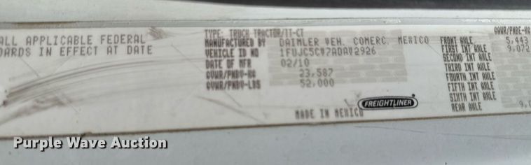 image for item DU9098 2010 Freightliner Business Class M2 semi truck