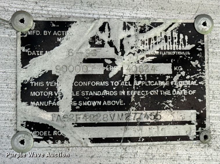 image for item DW3428 1997 Chaparral flatbed trailer