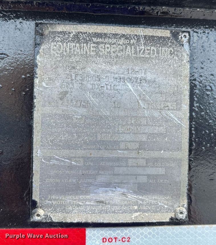 image for item DW7223 1998 Fontaine drop deck extendable equipment trailer