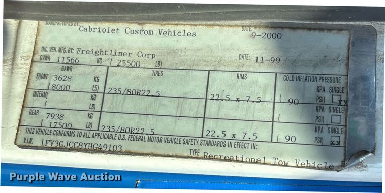 image for item DW7241 2000 Freightliner FL60 semi truck