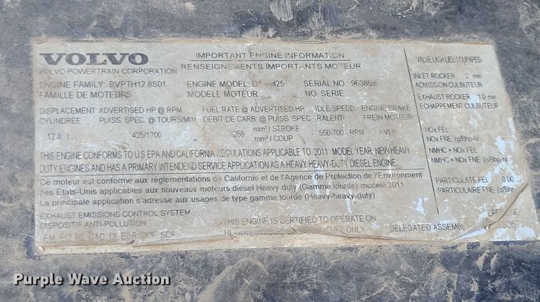 image for item DX7252 2012 Volvo VNL semi truck