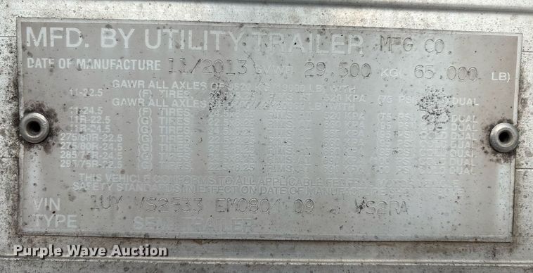 image for item DX7971 2014 Utility Trailer VS2RA refrigerated van trailer