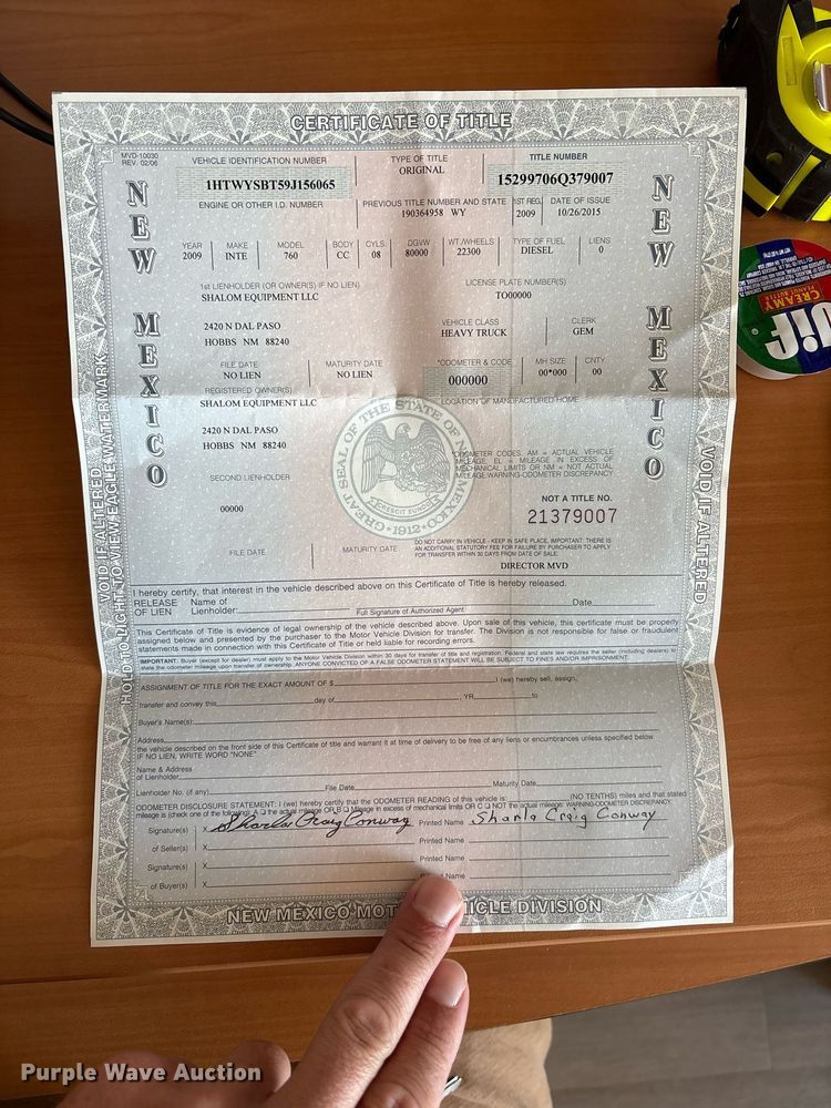 image for item DX8070 2009 International 7600 hydrovac truck