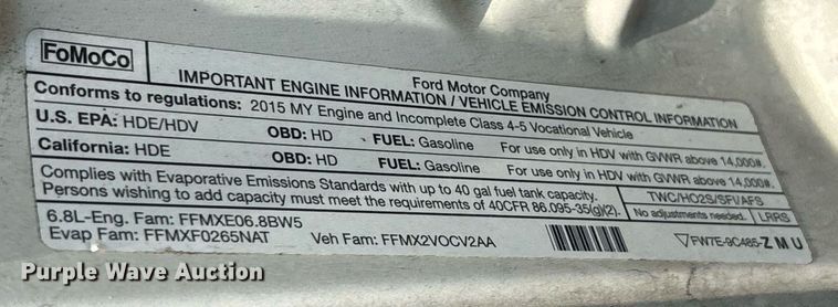image for item EC3725 2015 Ford F450 Super Duty bucket truck
