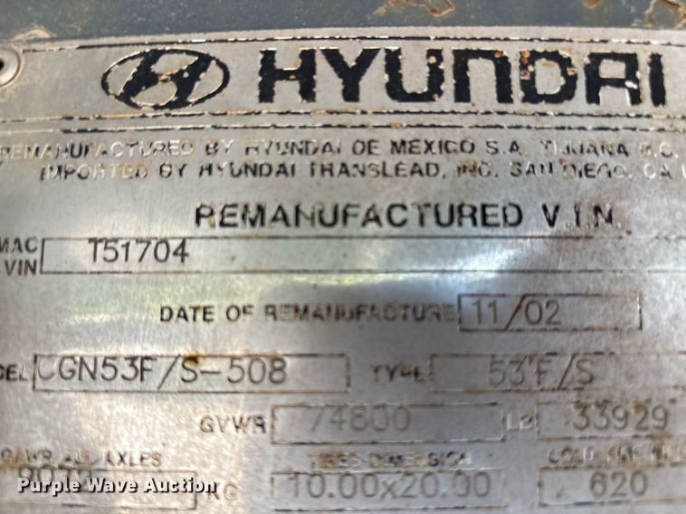 image for item EC4371 1979 Hyundai scrap trailer
