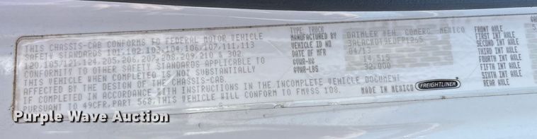 image for item EC4377 2014 Freightliner Business Class M2 refrigerated truck