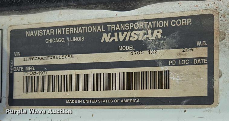 image for item ED2176 1998 International 4700 flatbed truck