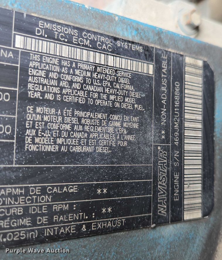 image for item ED2177 2000 International 4700 flatbed truck