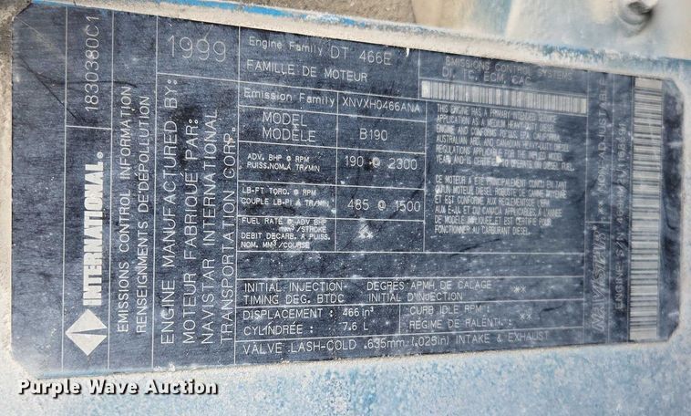 image for item ED2178 2000 International 4700 flatbed truck