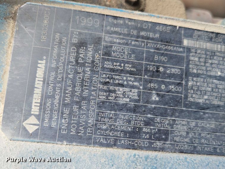 image for item ED2178 2000 International 4700 flatbed truck