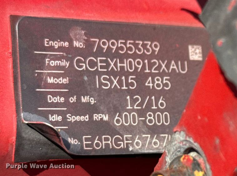 image for item ED5804 2017 Peterbilt 567 semi truck