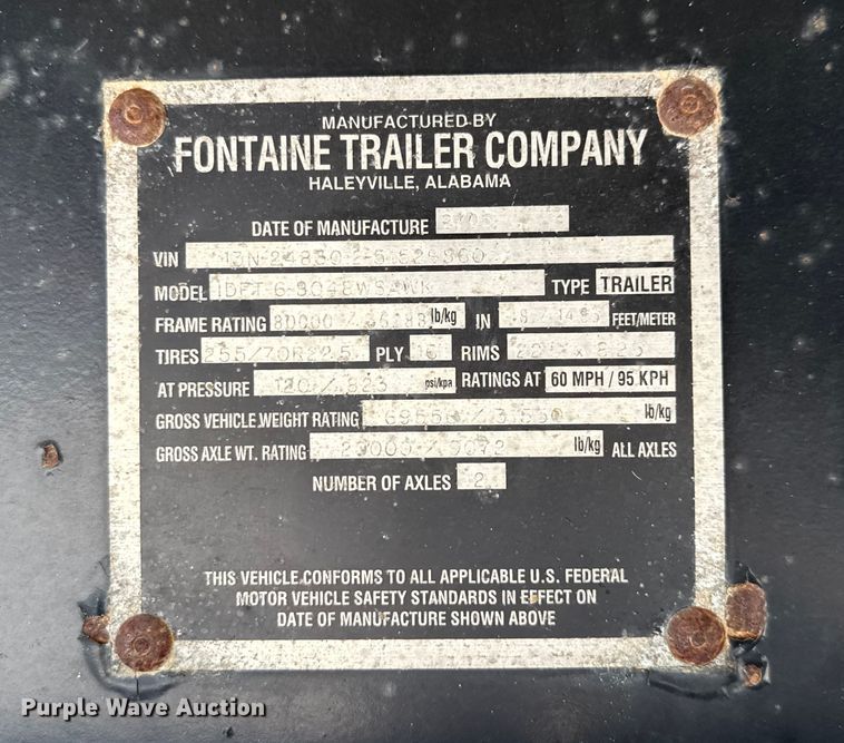 image for item ED5808 2005 Fontaine IDFT-6-8048WSAWK drop deck trailer