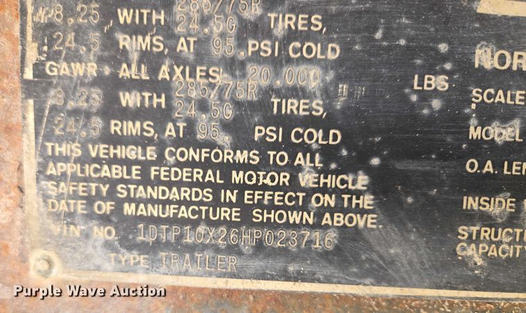 image for item EF1929 1987 Dorsey Trailer, Inc flatbed trailer