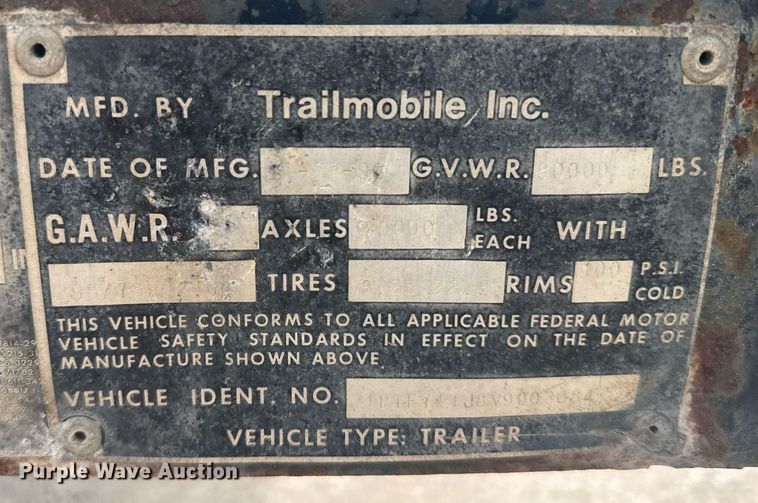 image for item ER2208 1997 Trailermobile flatbed trailer