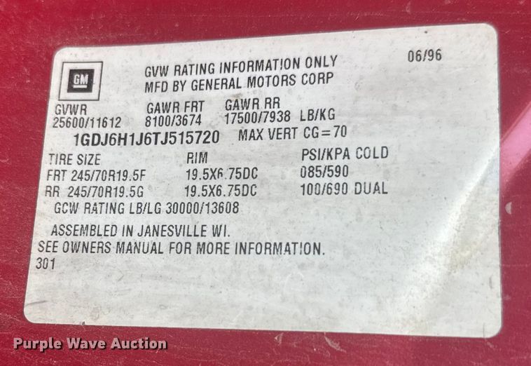 image for item ER2224 1996 GMC TopKick rollback truck