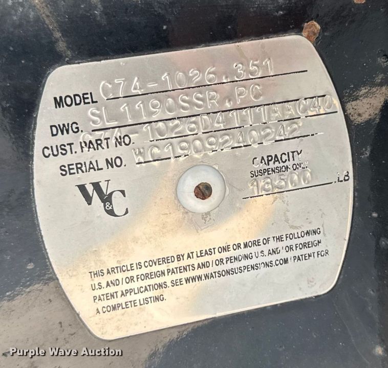 image for item ET8513 W&C C74-1026-351 lift axle