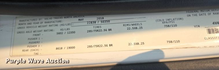 image for item EU3536 2019 Volvo Truck VNL semi truck