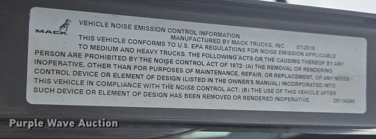 image for item FB9446 2019 Mack AN64T semi truck