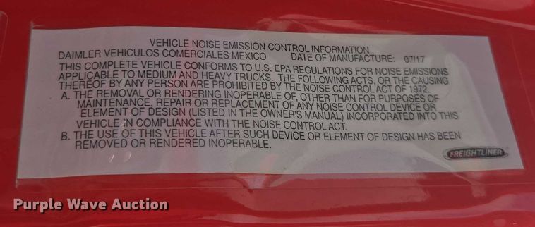 image for item FB9448 2018 Freightliner Cascadia semi truck