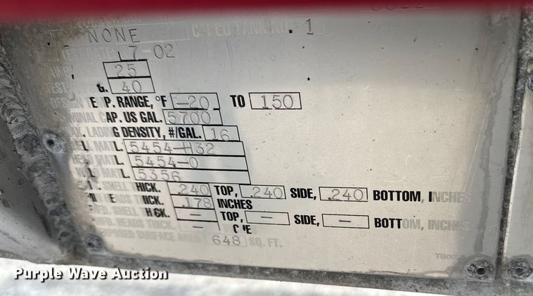 image for item FB9455 2002 Acro tank trailer